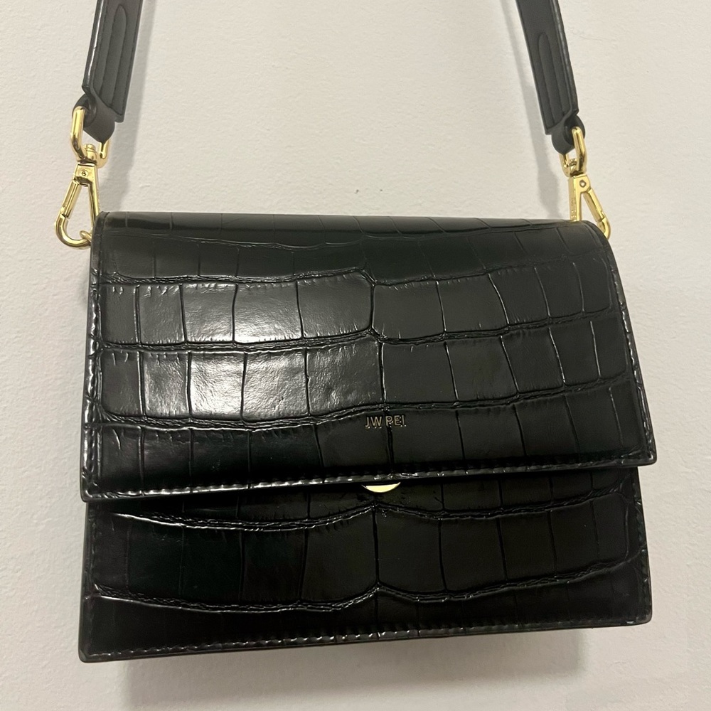 JW PEI Mini Flap Bag - Black Croc (Excellent Condition)